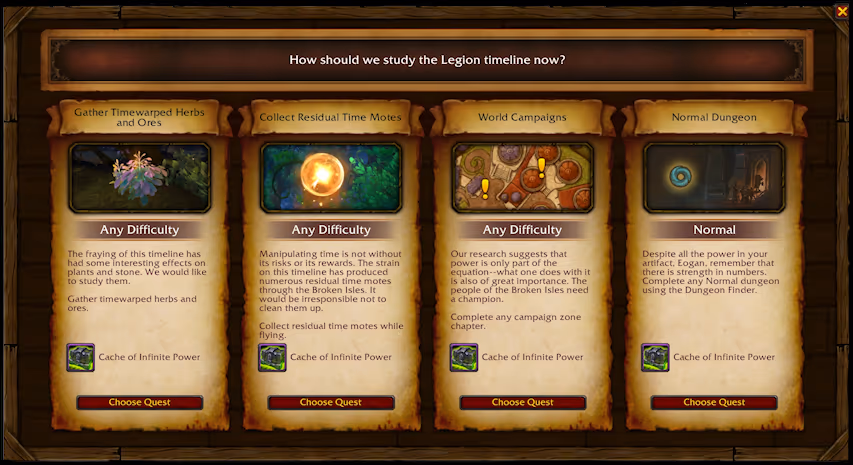Warband vault storing Legion-era currencies for Legion Remix characters