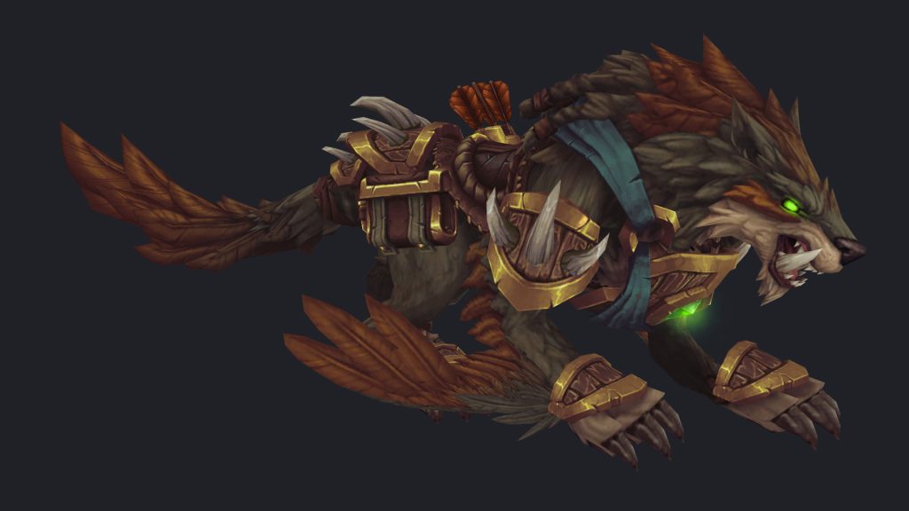 Huntmaster’s Loyal, Dire, and Fierce Wolfhawks lined up after completing Night of the Wilds