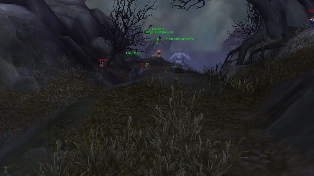 Tess Greymane, Lilian Voss, and Fleet Admiral Tethys planning the Pirate’s Bay assault in Azsuna